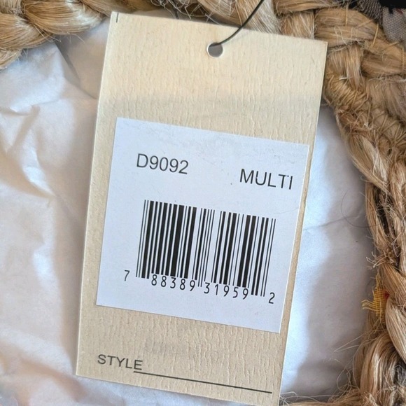 Magid Petite Striped Jute Trapeze Tote Bag Multicolor NWT Boho Summer - Picture 6 of 6